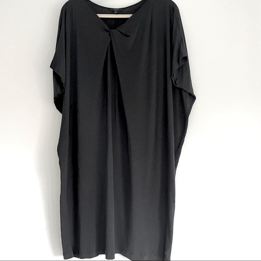 COS Navy Dress with Twist Detail